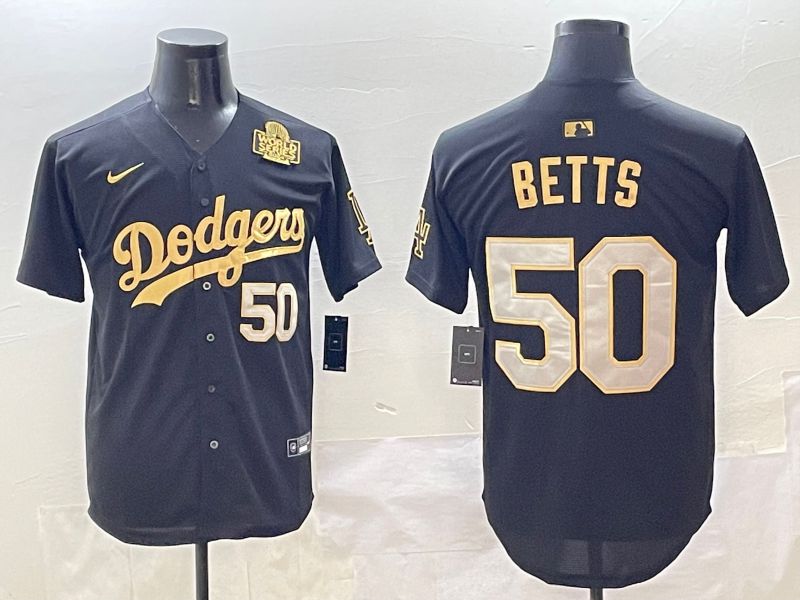 Men Los Angeles Dodgers #50 Betts Black Gold Nike 2025 MLB Jersey style 4267->los angeles dodgers->MLB Jersey